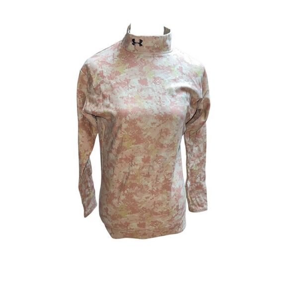 Under armour cold gear woman’s large mock neck camo brown layering shirt - Picture 1 of 4